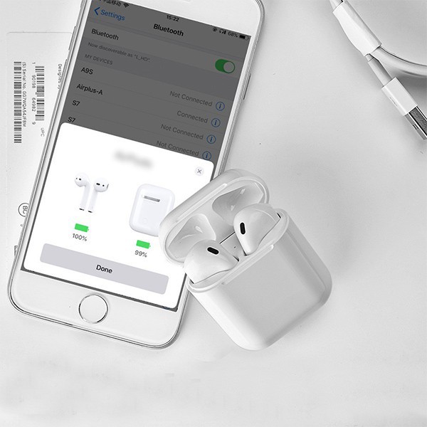 Tai Nghe Bluetooth TWS I12 5.0  Cảm Ứng Cực Nhạy, Chất Âm Trong Trẻo