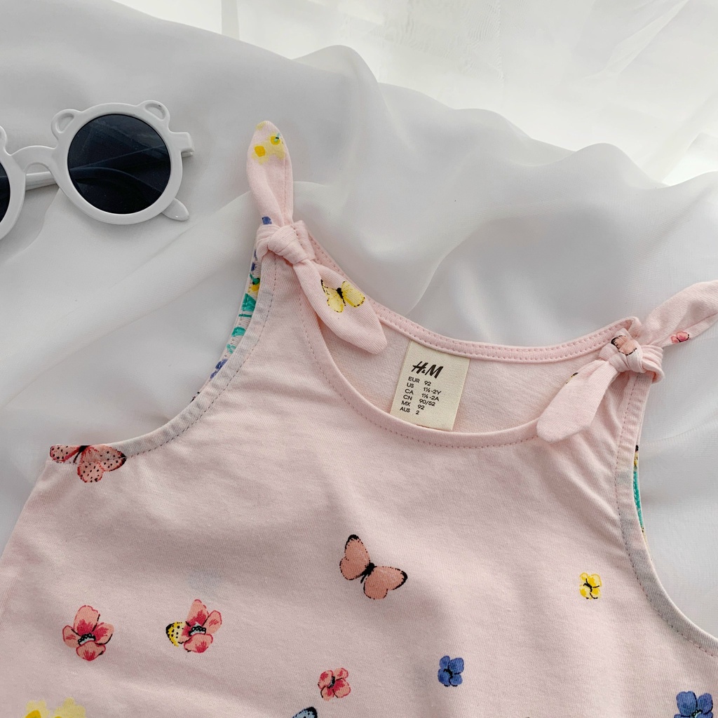 Set áo 2 dây bé gái xinh xắn, đồ bộ bé gái mùa hè mềm mát