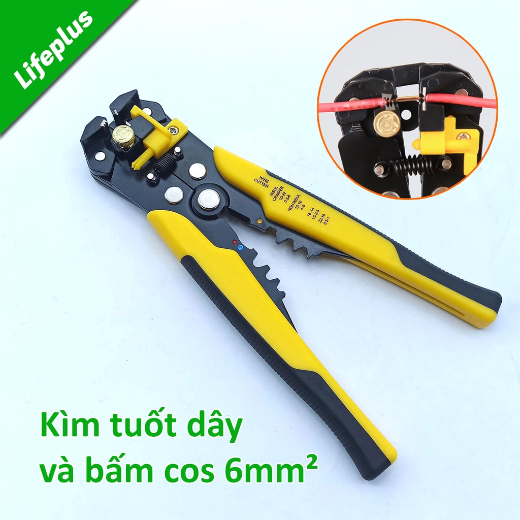 Kìm tuốt dây và bấm cos 6mm²