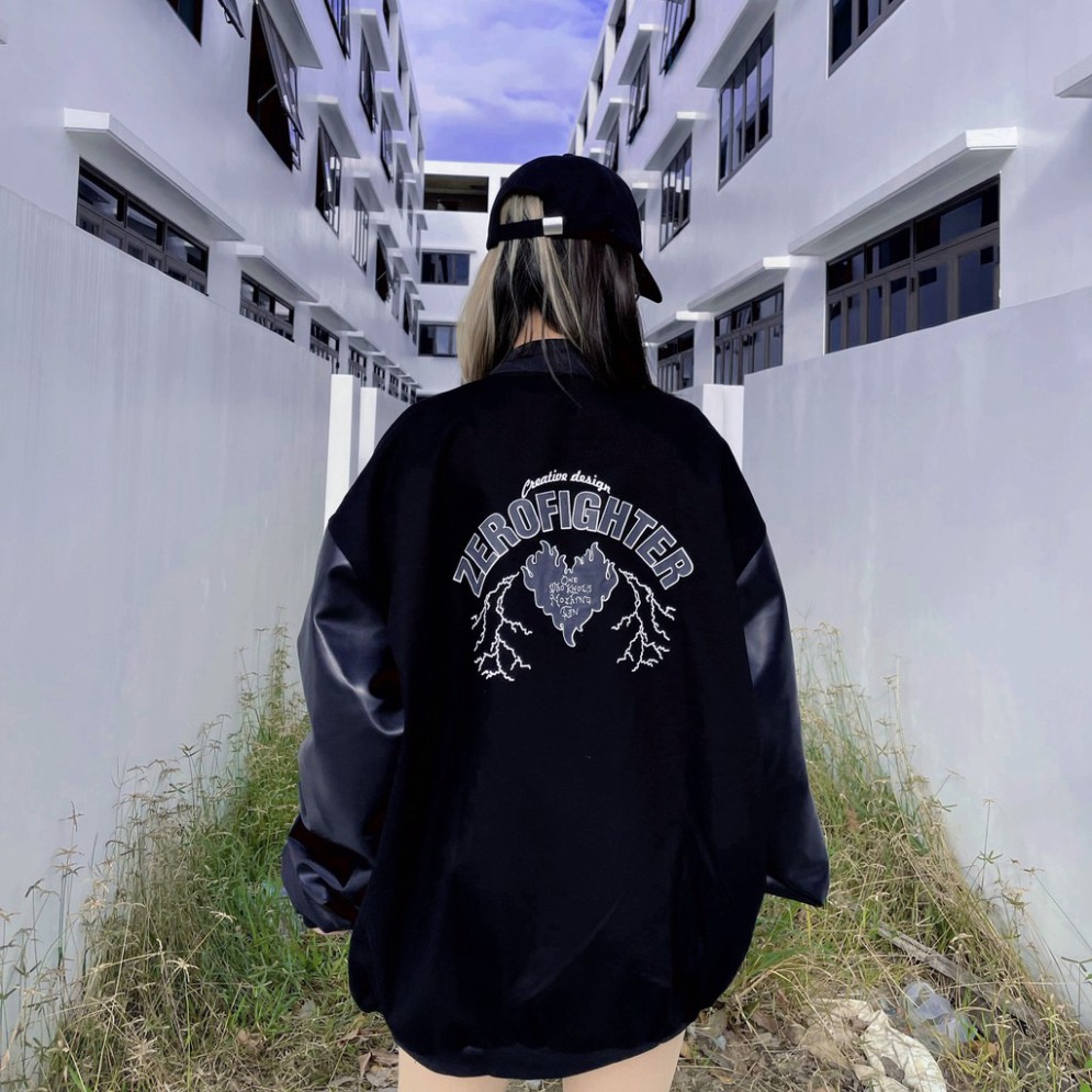 Áo Bomber Nỉ Tay Da Cao Cấp FORGET Hàng Quảng Châu Cao Cấp | BigBuy360 - bigbuy360.vn