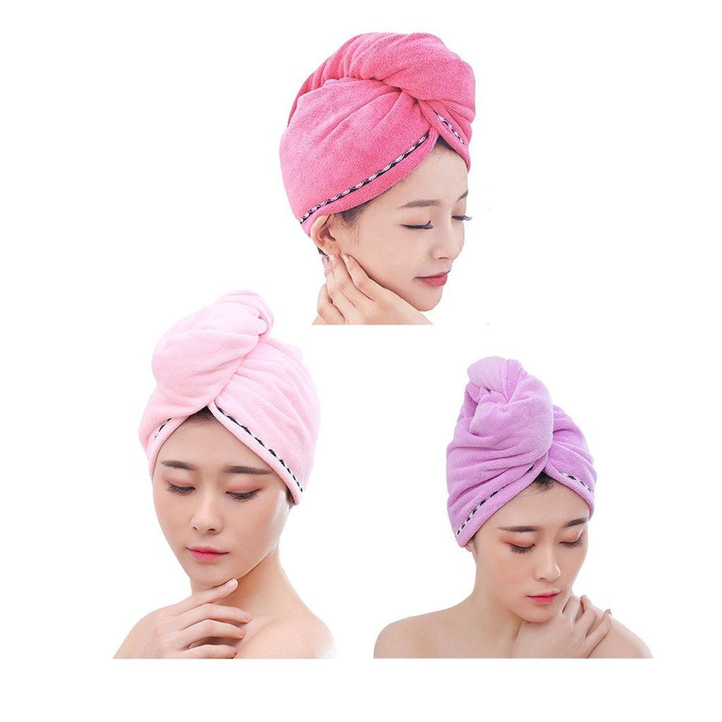 Hair Drying Cap Microfiber Quick-drying Water Absorbent Triangle Shower Cap Lace Long Hat Hair Drying Cap