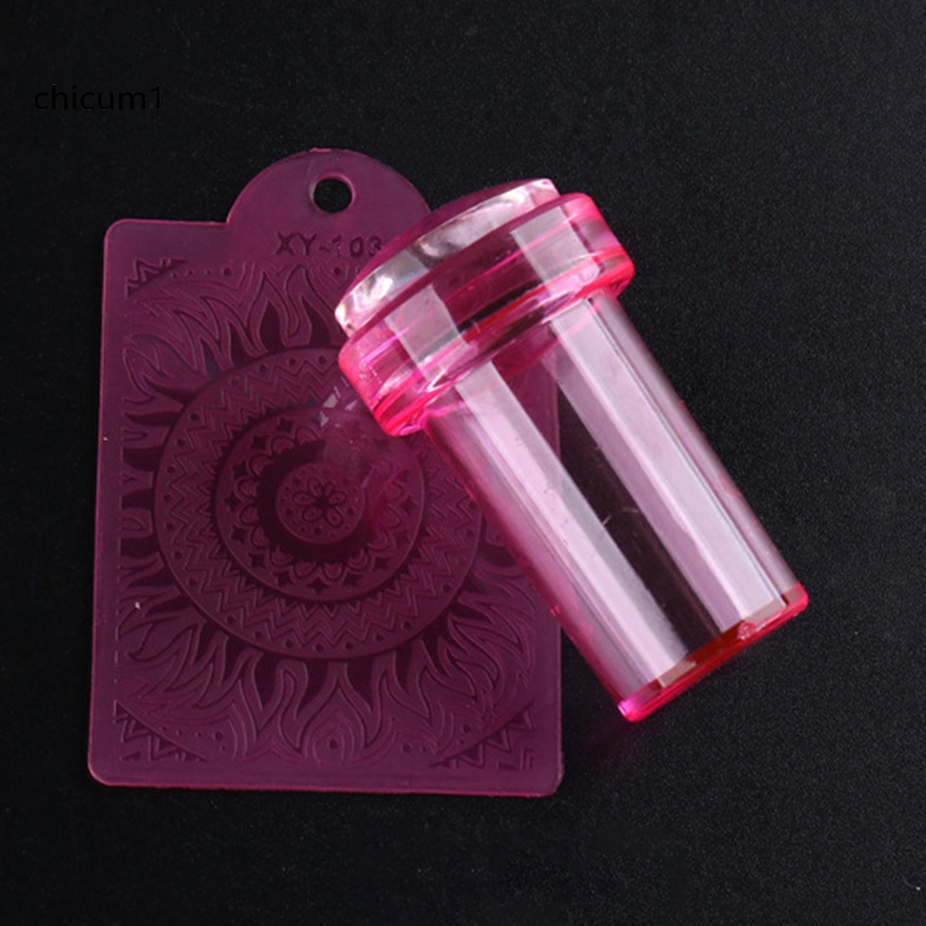 [Hàng mới về] Đồ dập in hình trang trí móng tay mềm mại co giãn có bảng cạo dễ dùng