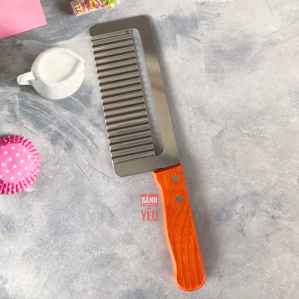 Dao Gợn Sóng Cán Gỗ Thép Không Gỉ - DC129