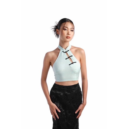 BOOM TOP - Áo Tàu Họa Tiết Gân (Xanh Mint)