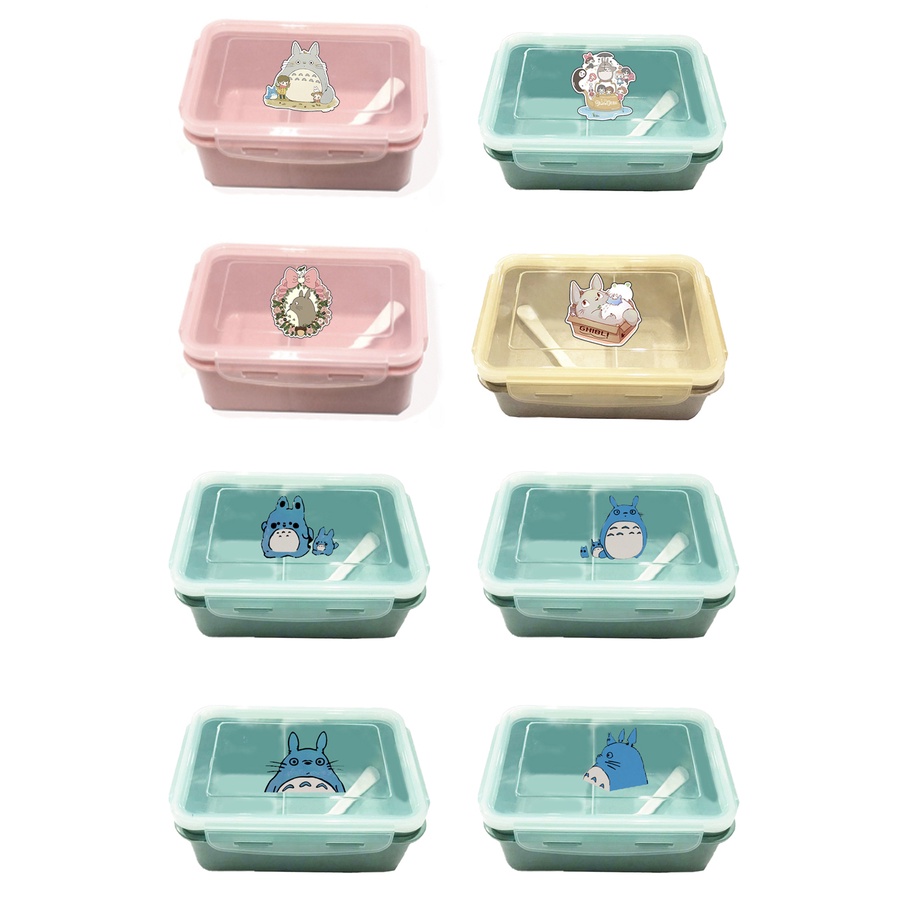 Hộp cơm vuông doremon HCV2 totoro vô diện shin chopper jinbei san usagyuuun sumikko chuột vàng hộp đựng thực phẩm PP