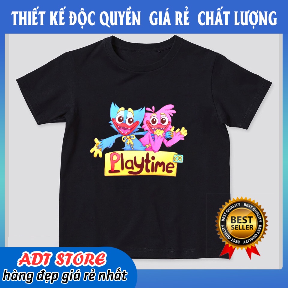 Áo thun cho bé trai in hình hoạt hình Poppy Playtime Huggy Wuggy, mẫu áo cực chất giá siêu rẻ