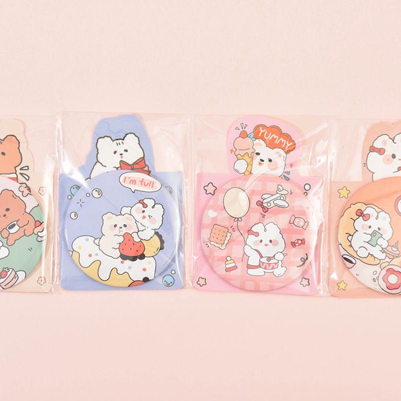 Gương Mini Bỏ Túi Hình Gấu , Thỏ, Cô Gái , Bò Sữa Cute Loại 1 Dày Dặn, Sắc Nét