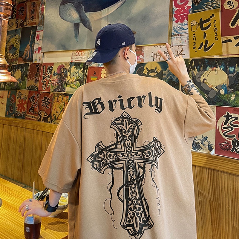 Áo Thun Tay Ngắn 5 / 4 Vải cotton Phong Cách Hip Hop Thời Trang Mùa Hè Cho Nam M-5XL