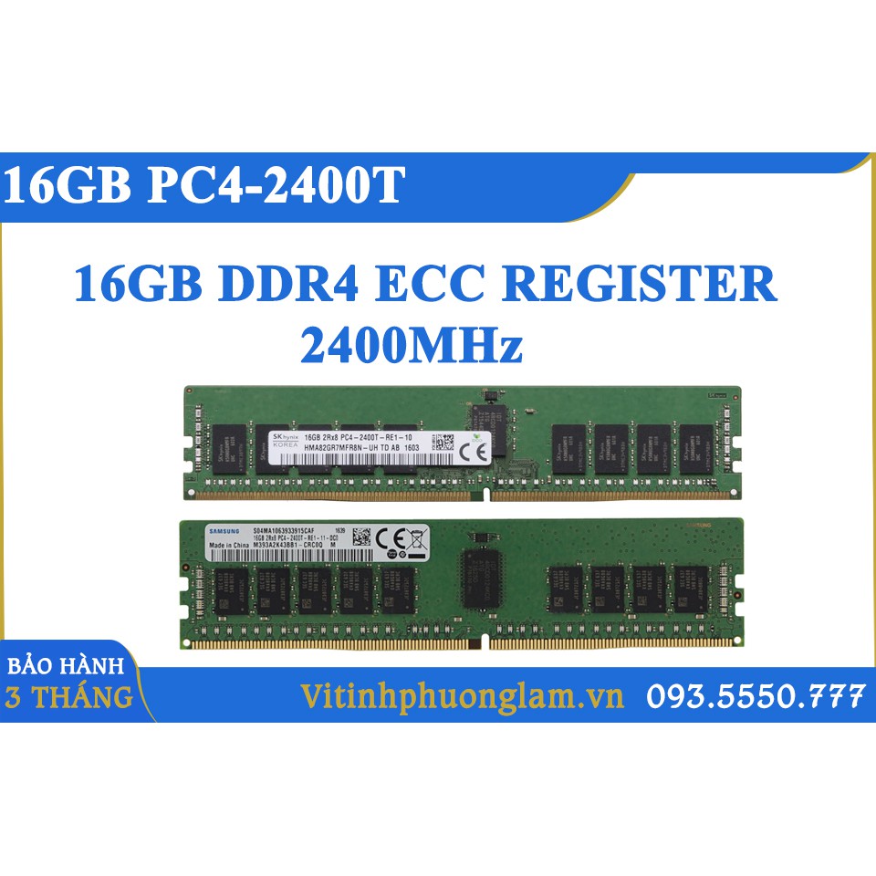 RAM ECC REGISTER DDR4 16GB BUSS 2133 / 2400 (PC4 -2133P / PC4 -2400T)