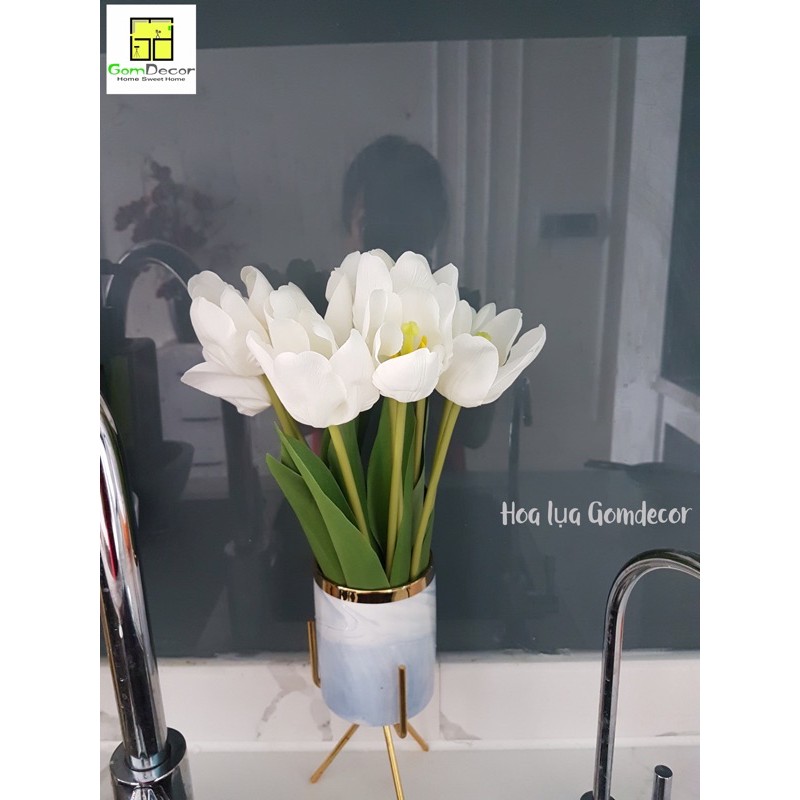 Hoa tulip cao su hoa tulip giả hoa lụa đẹp cao cấp