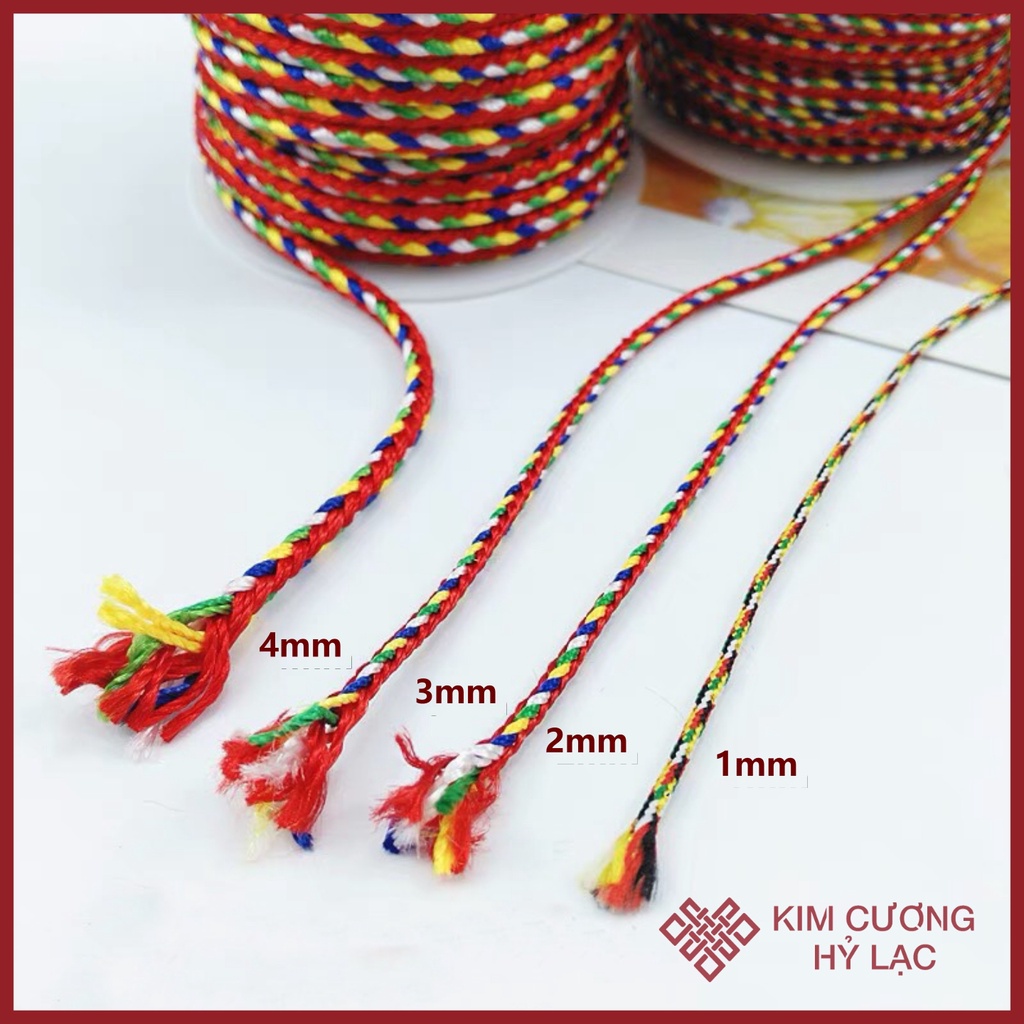 Chỉ Ngũ Sắc [Kim Cương Hỷ Lạc] Tết Vòng Tay Combo 2-5M