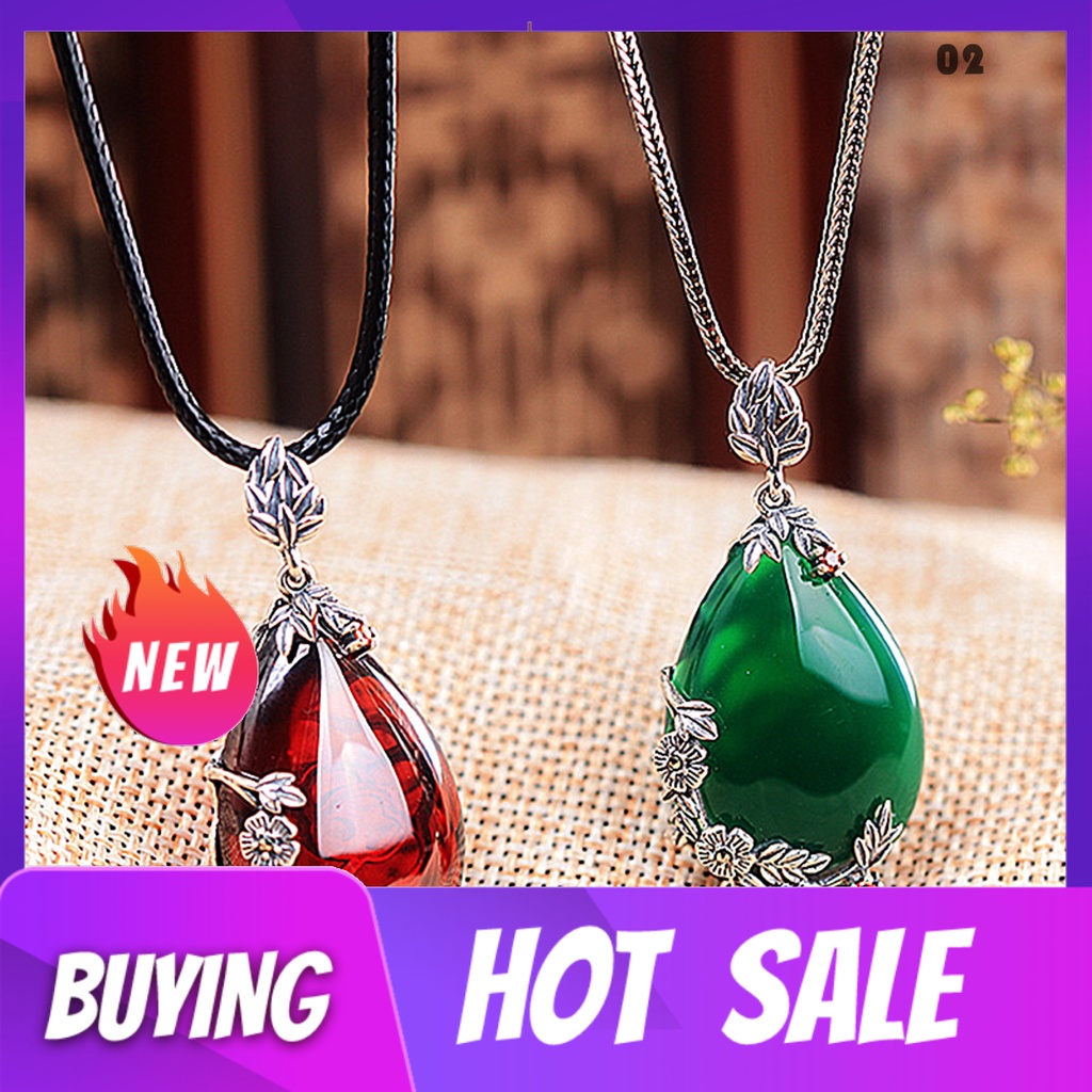 1 Vòng cổ Nữ Mặt Hình Giọt Nước Trong Suốt Phong Cách Vintage