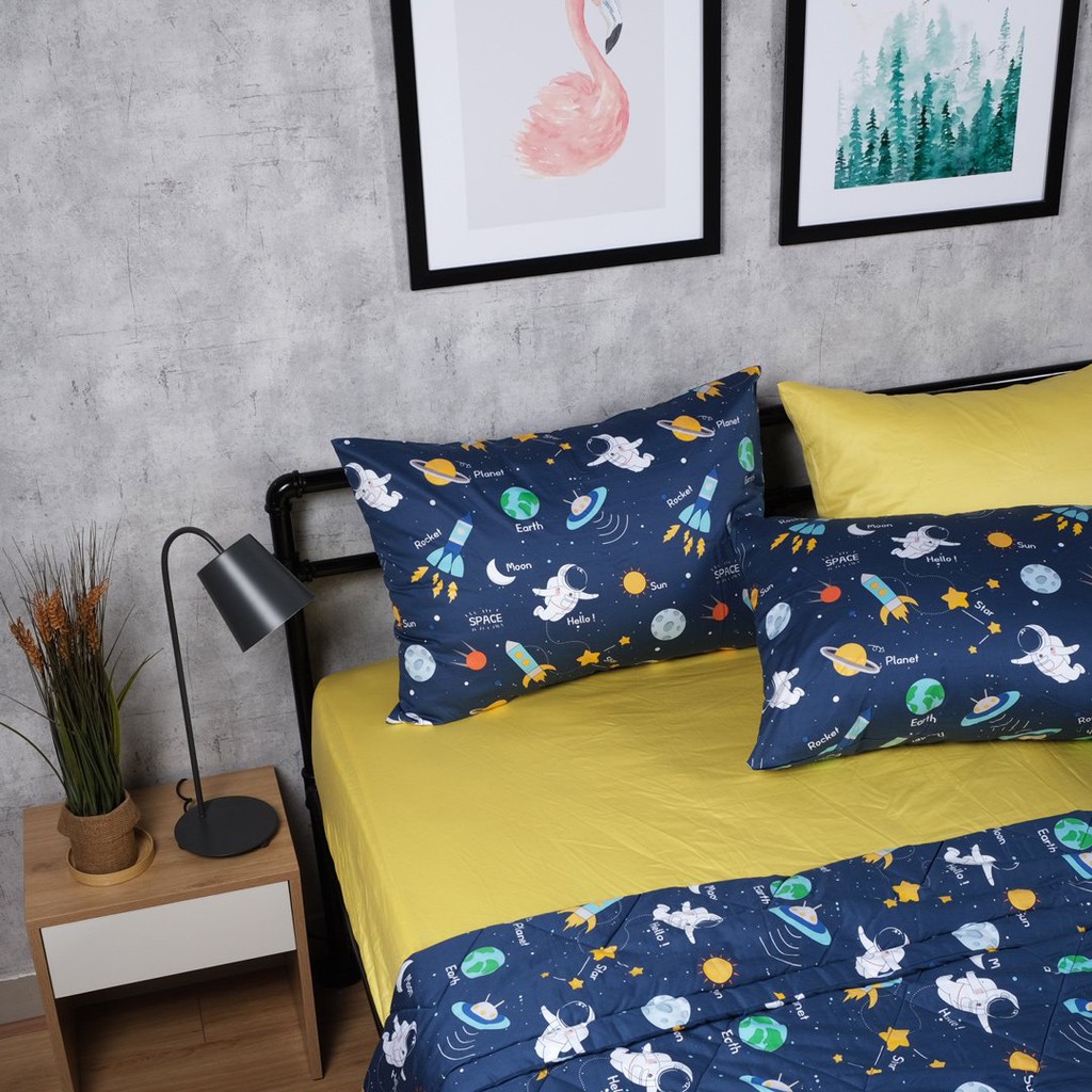 [Nhiều kích thước] Vỏ Gối Nằm Gòn Bedding Cotton Satin Hàn Quốc Màu Vàng Tươi - 01 cái