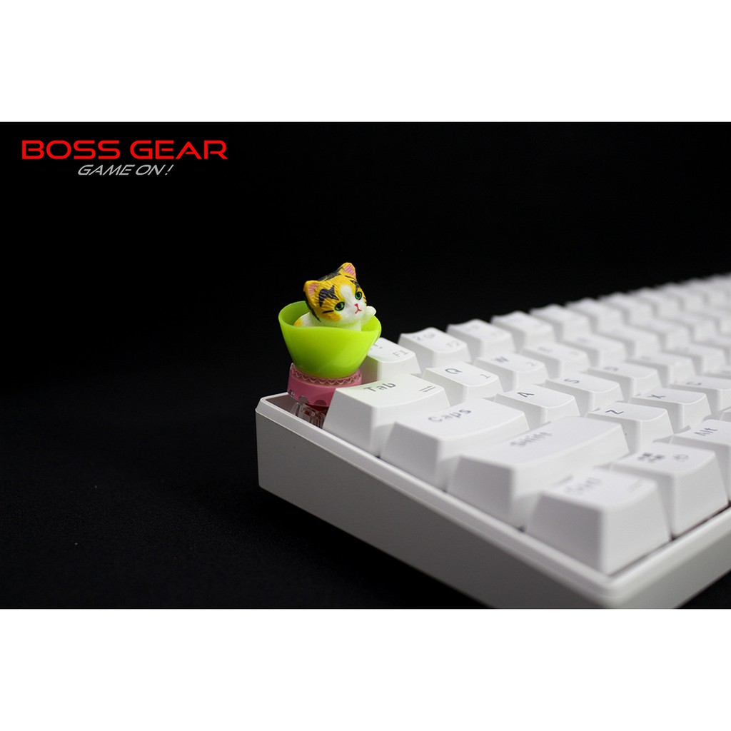 Keycap lẻ hình Mèo con trong ly siêu dễ thương Cat in Cup( Keycap Artisan )