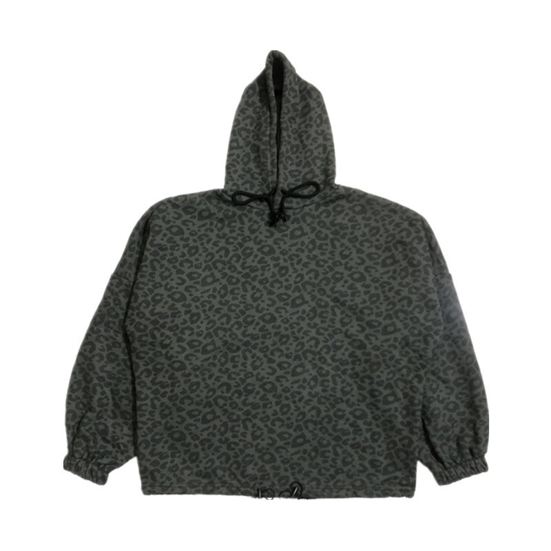 Áo hoodie nam unisex thời trang ulzzang hàn quốc, Áo hoodie nữ form rộng oversize mặc nhà đi học màu xám da báo ulzzang