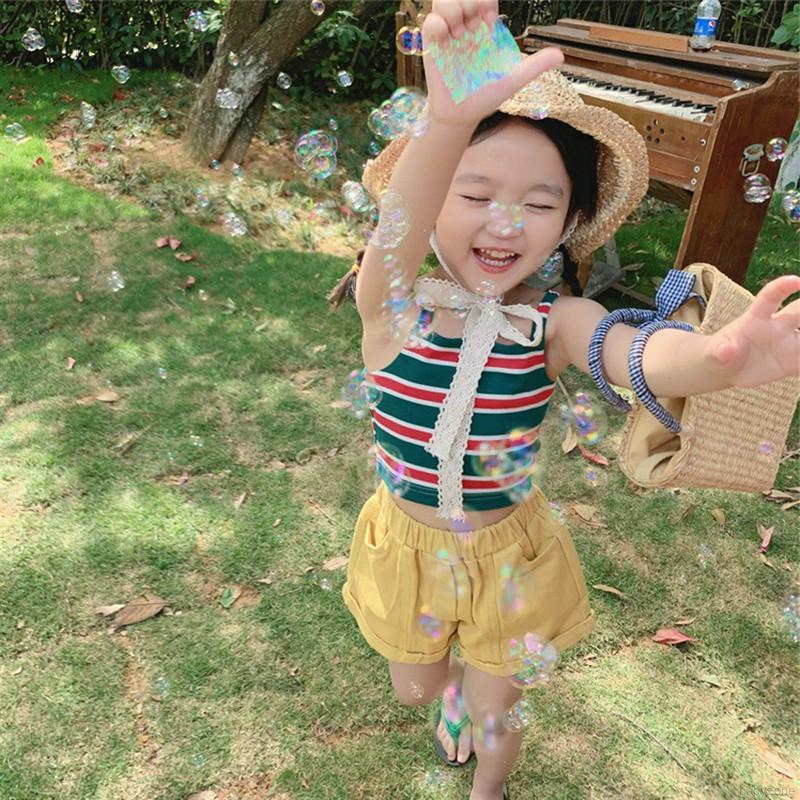 Áo Thun Sát Nách Kẻ Sọc Mùa Hè Cho Bé Gái