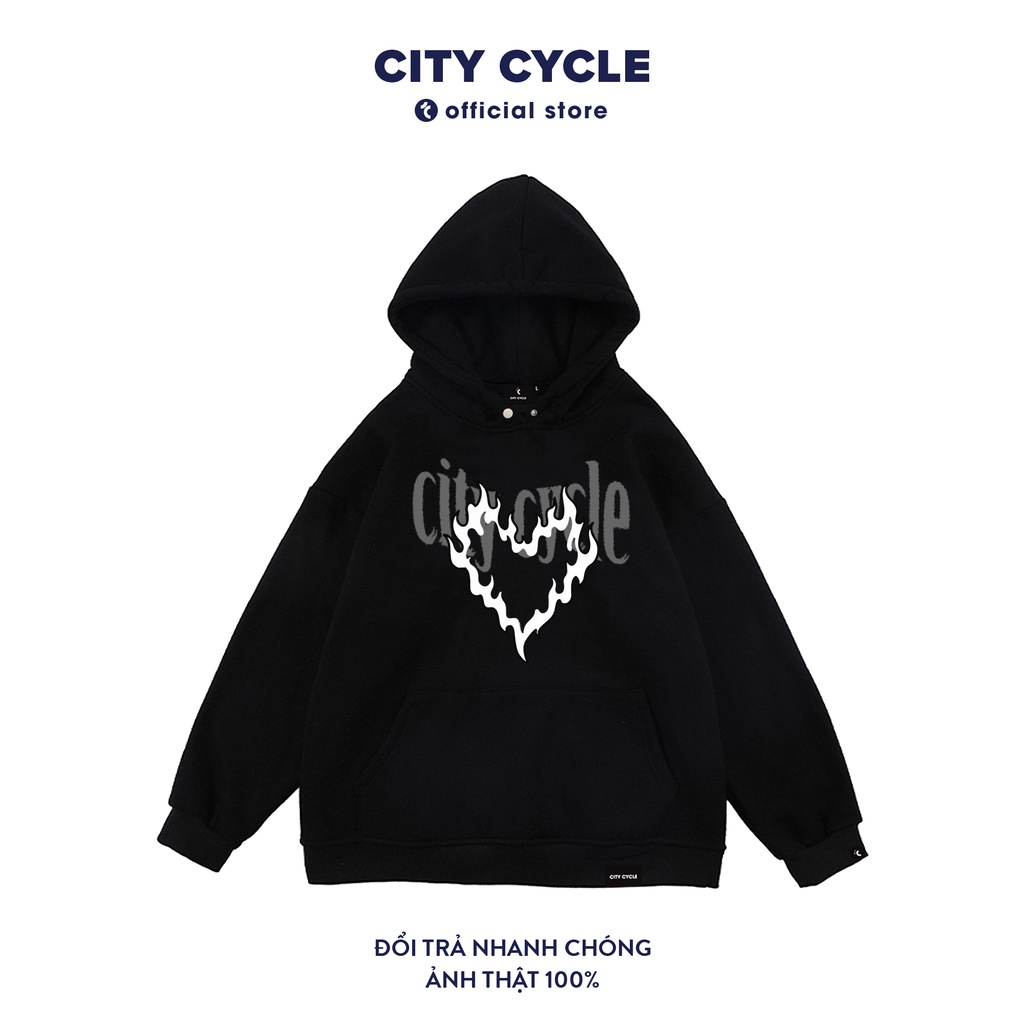 Áo hoodie unisex Black Love City Cycle - áo nỉ hoodie unisex form rộng in hình Local Brand