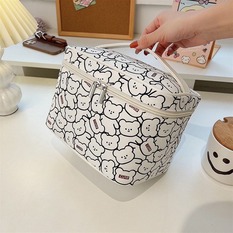[Hàng mới về] Túi đựng mỹ phẩm có lưới cỡ lớn mang đi du lịch tùy chọn màu sắc