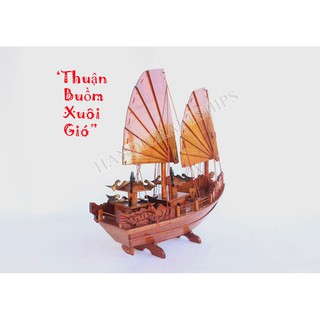 Mô hình thuyền buồm Hạ Long gỗ Hương Thân: 30cm