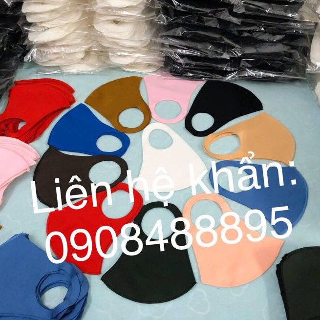 [Có sẵn] Khẩu trang vải Poly 2 da 3D, co dãn 4 chiều, cam kết vải chính phẩm