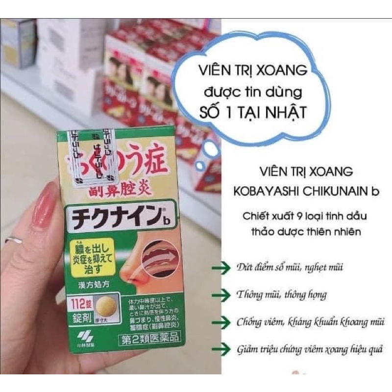 [Hàng_Nhật] Viên uống xoang Nhật bản Kobayashi Chikunain 56/112/224 viên [Hàng_Au]