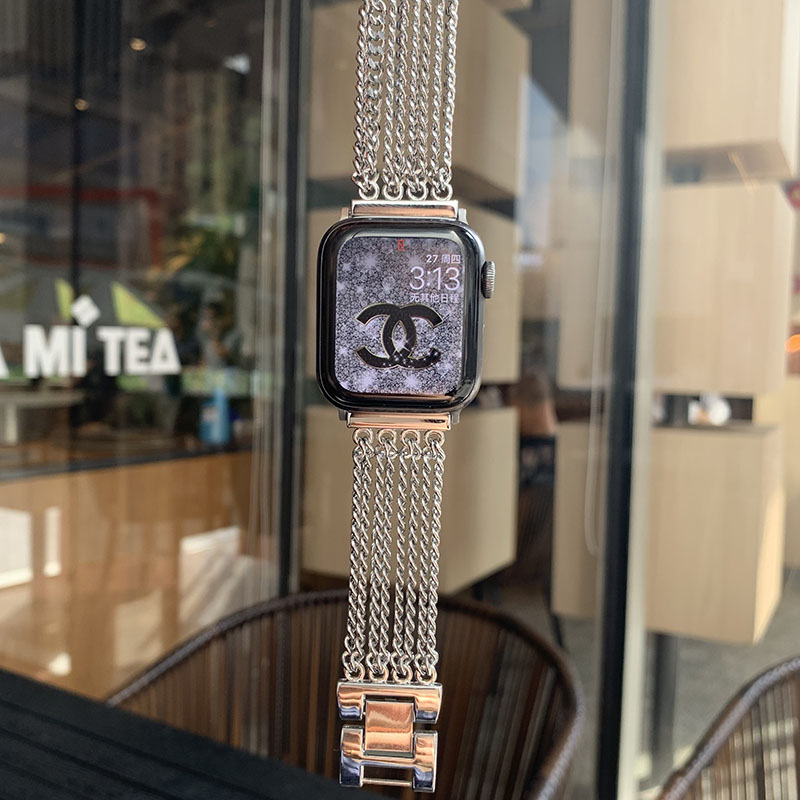 Dây Đeo Đồng Hồ Apple Watch Nhiều Lớp Chất Liệu Denim Phong Cách Retro