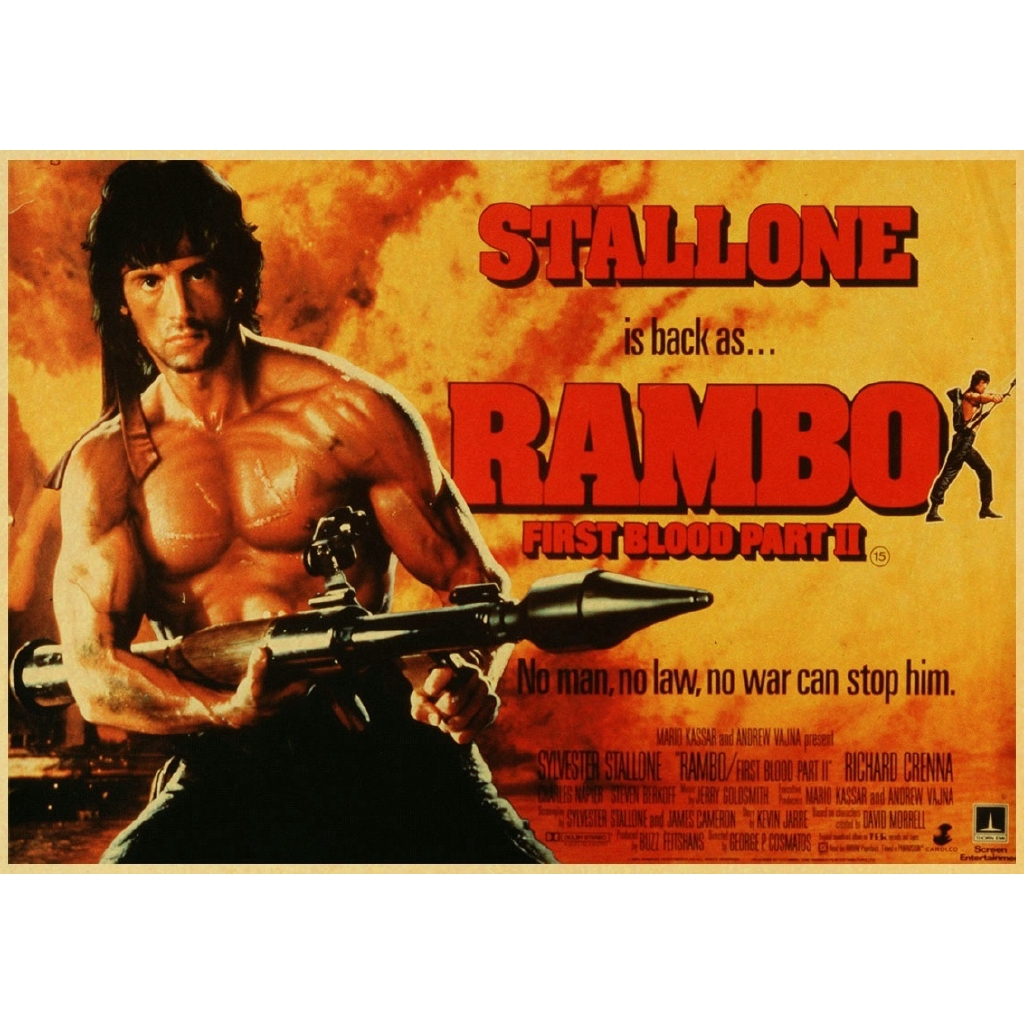 Poster Phim First blood 1 / Rambo Phong Cách Retro