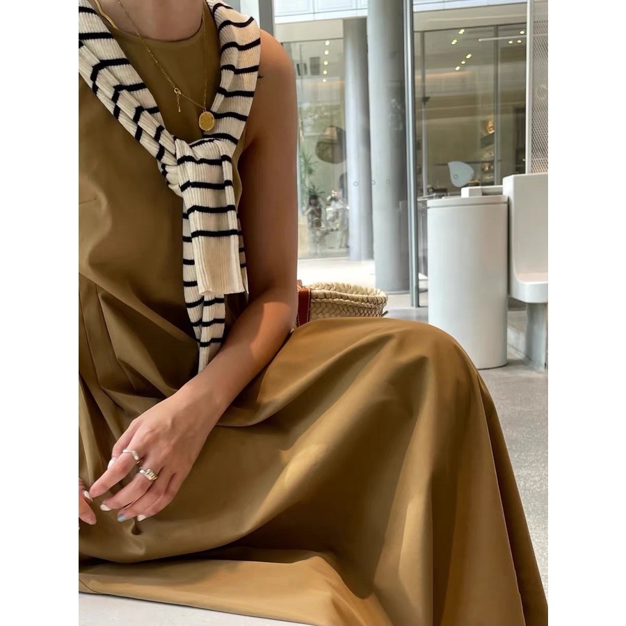 Xiaozhainv Đầm Dài Không Tay Kiểu Pháp Thời Trang Mùa Hè Thanh Lịch Cho Nữ