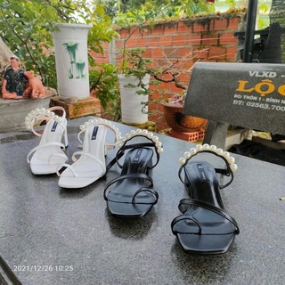 Giày gót xỏ ngón đính cườm bigsize 35-44 - ảnh sản phẩm 1