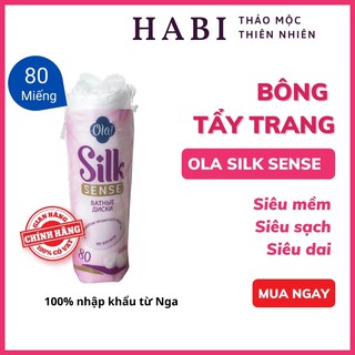 Bông tẩy trang chính hãng Ola Sense Nga 80 miếng 100% cotton tự nhiên siêu mịn