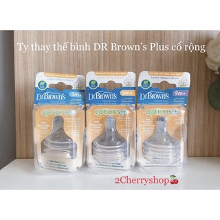 Núm ty Dr.Brown cổ rộng Level 4, 9M+ (2 chiếc)