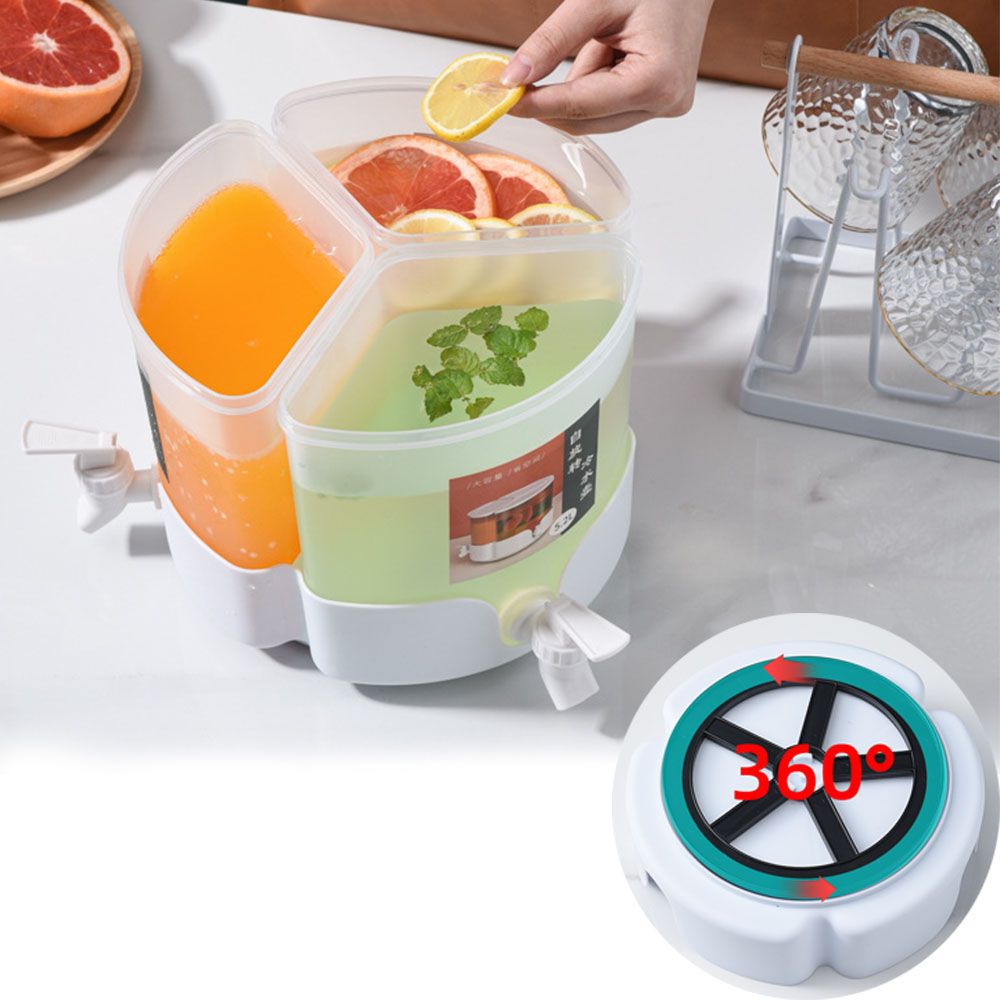 Bình đựng trà/nước ép/nước đá với vòi có thể xoay tiện lợi cho gia đình