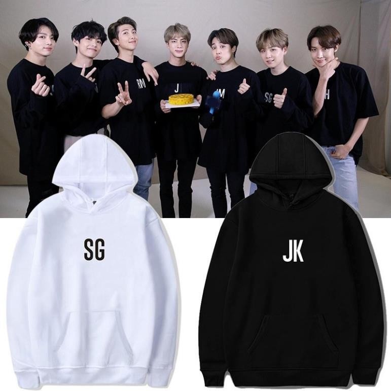 Áo Hoodie BTS Suga Jungkook áo thu đông dài tay có mũ