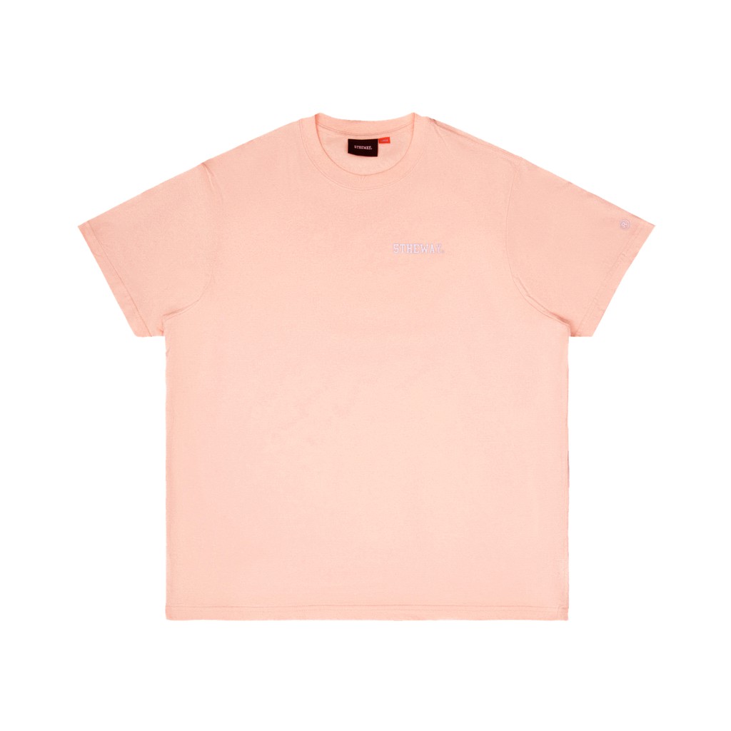 5THEWAY® /ZIGZAG/ SQUARE TEE™ in PALE PEACH aka Áo Thun Tay Ngắn Hồng Đào