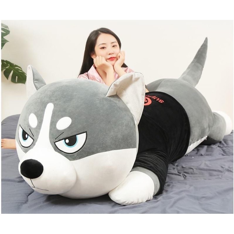 Gối Ôm Gấu Bông Cho Bé Siêu To Khổng Lồ 150CM - Chó Husky