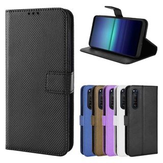 Ốp Điện Thoại Da PU Dạng Ví Nắp Lật Đính Kim Cương Thời Trang Cho Sony Xperia 1 5 10 II III 2 3 XZ3 Pro-I