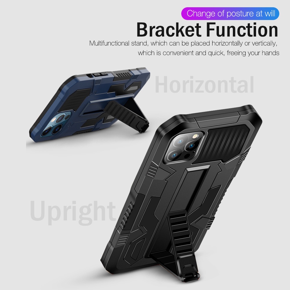 Sturdy Ốp Điện Thoại Kiểu Giáp Chống Sốc Kèm Giá Đỡ Đeo Tay Thời Trang Cho compatible for iPhone 11 Pro Max X XS XR 6 6S 7 8 Plus SE 2