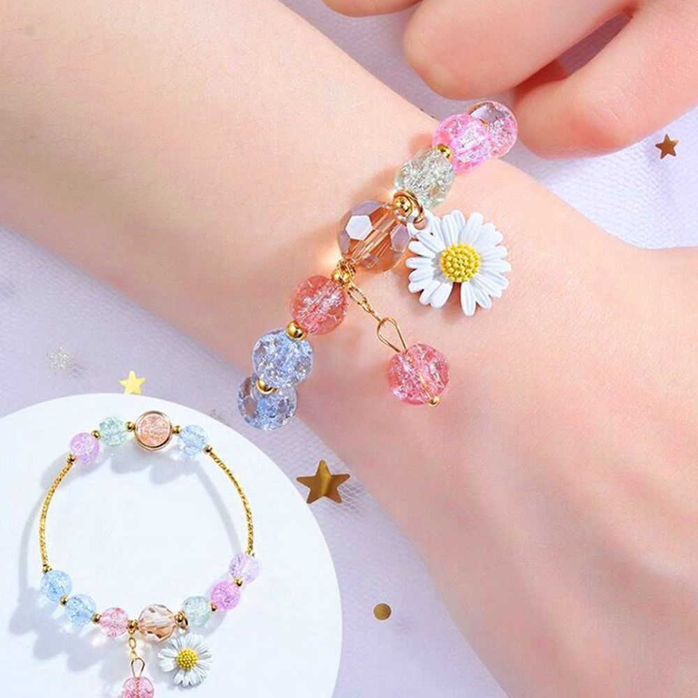 Vòng tay chuỗi hạt tròn màu sắc phong cách Hàn Quốc cho nữ