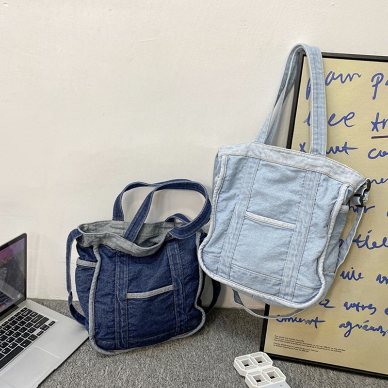 IELGY Túi Đeo Chéo Vải denim Cỡ Lớn Thời Trang Dành Cho Nữ