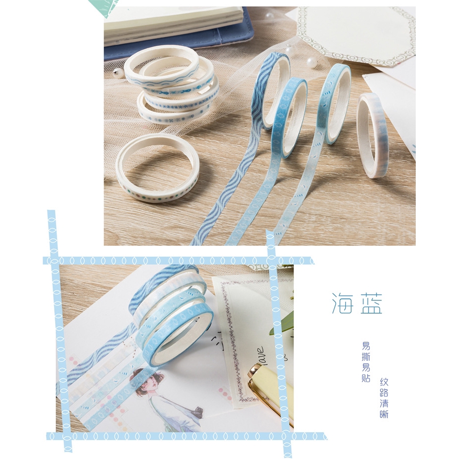 Set 10 cuộn băng dính trang trí Scrapbook DIY