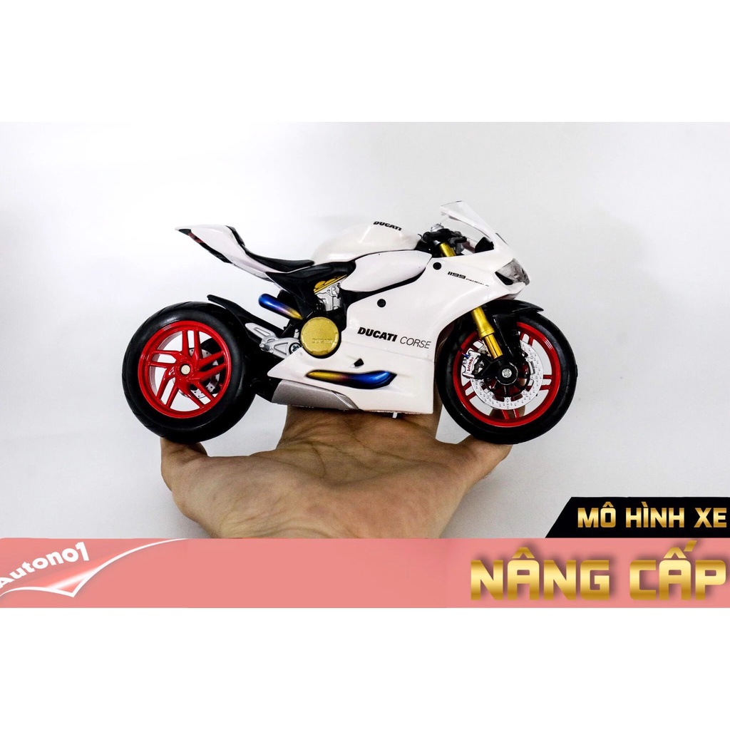 MÔ HÌNH XE ĐỘ DUCATI 1199 WHITE 1:12 AUTONO1 D024