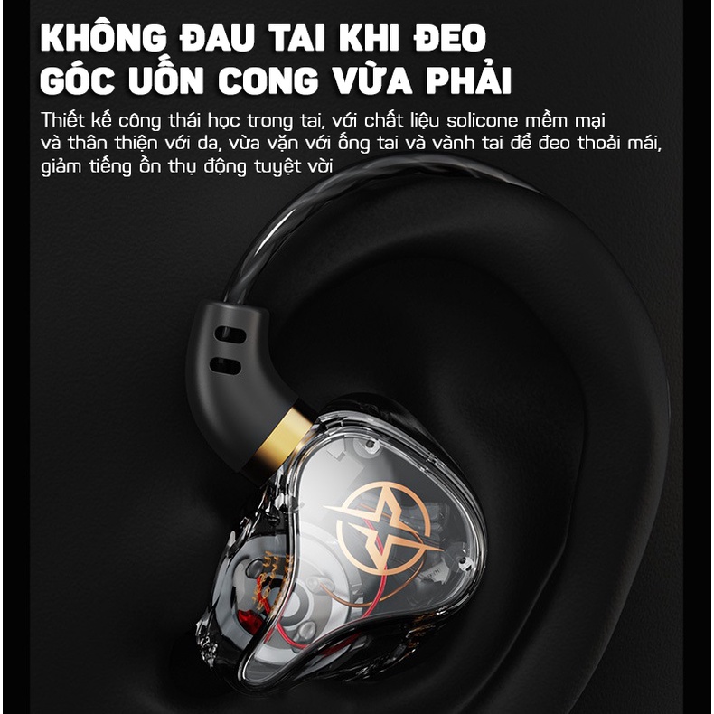 Tai Nghe Nhét Tai Chống Ồn Âm Thanh Hifi Sống Động Tích Hợp Micrô Cho Điện Thoại, Laptop, PC Live Stream TM-02 GEAR79