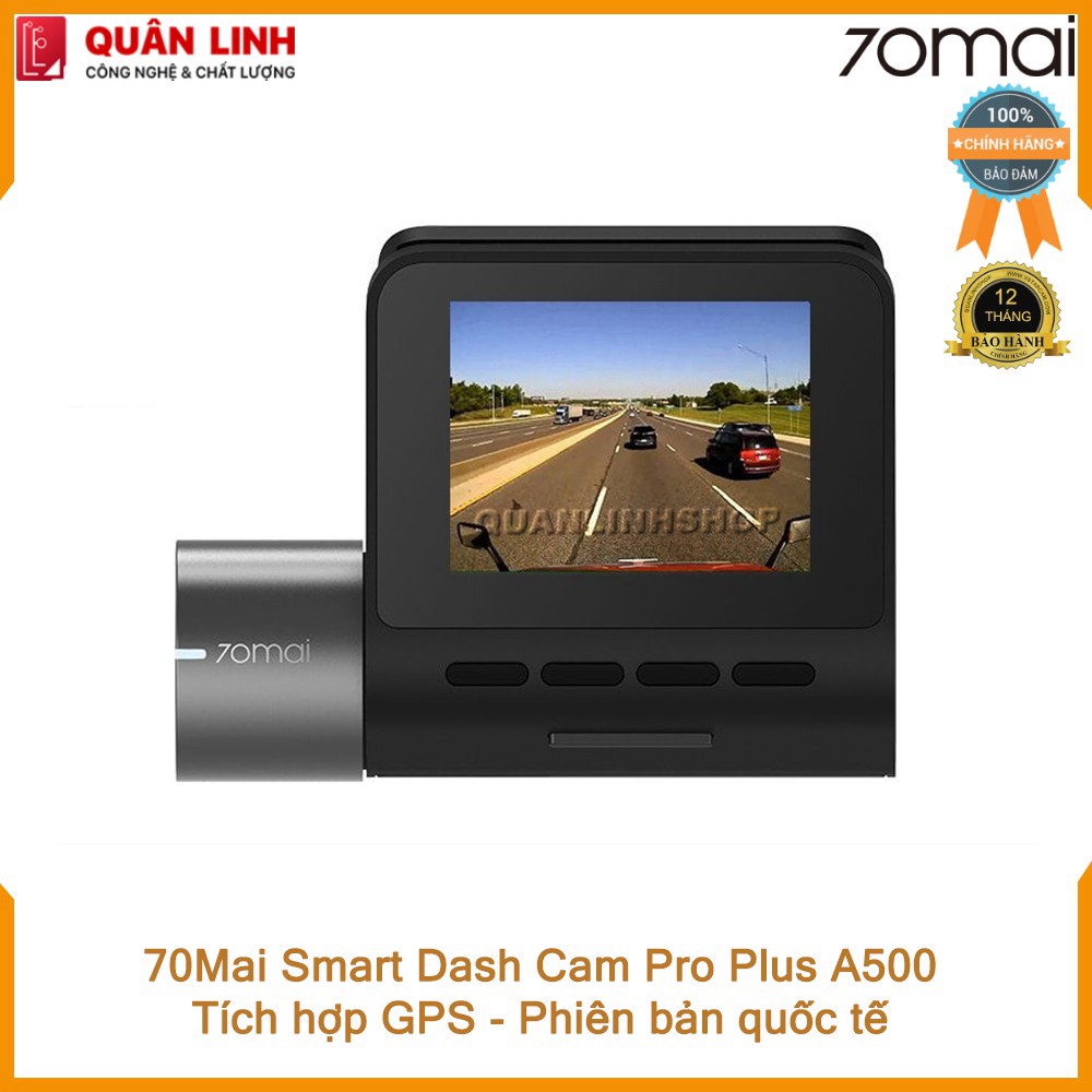 Camera hành trình 70mai Dash Cam Pro Plus A500 Quốc tế. Tích hợp sẵn GPS - Bảo hành 12 tháng
