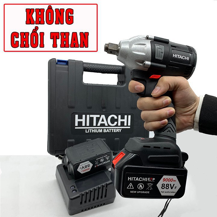 Máy siết bulong Hitachi 88V không chổi than tặng 5 đầu khẩu