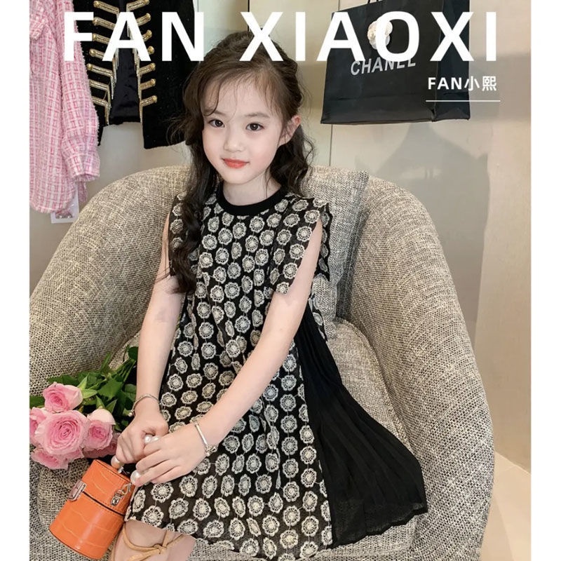 Đầm Công Chúa Mùa Hè Dáng Chữ A Cộc Tay In Họa Tiết Hoa Phong Cách Phương Tây Dễ Phối Đồ Cho Bé Gái