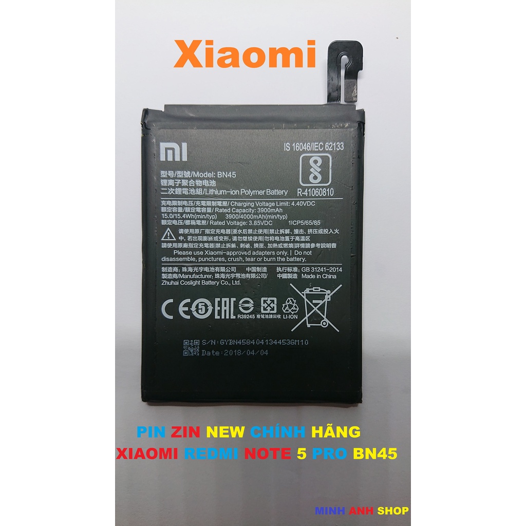 ✅PIN ZIN NEW CHÍNH HÃNG CHO XIAOMI REDMI NOTE 5 PRO-BN45