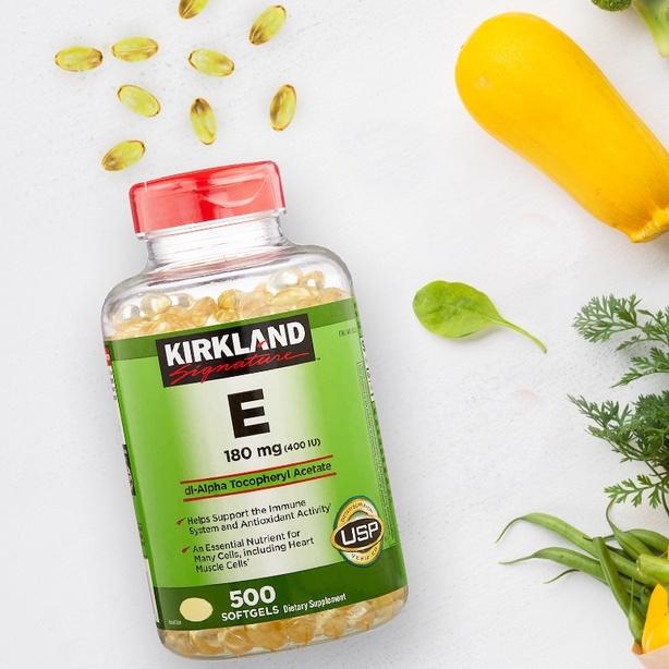 Viên Uống Kirkland Vitamin E Hỗ Trợ Làm Đẹp Da Và Chống Lão Hoá 500 viên