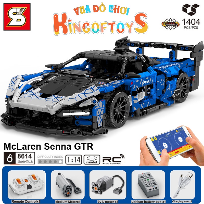 Đồ Chơi Lắp Ráp Kiểu Lego Mô Hình Siêu Xe McLaren Senna GTR Điều Khiển Từ Xa SY8614 Với 1404 PCS Tỉ Lệ 1:14