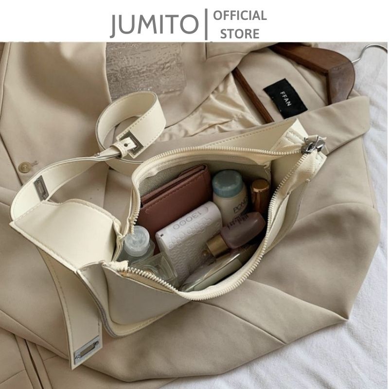 Túi xách nữ kẹp nách cầm tay da pu siêu bền basic JUMITO AA1336