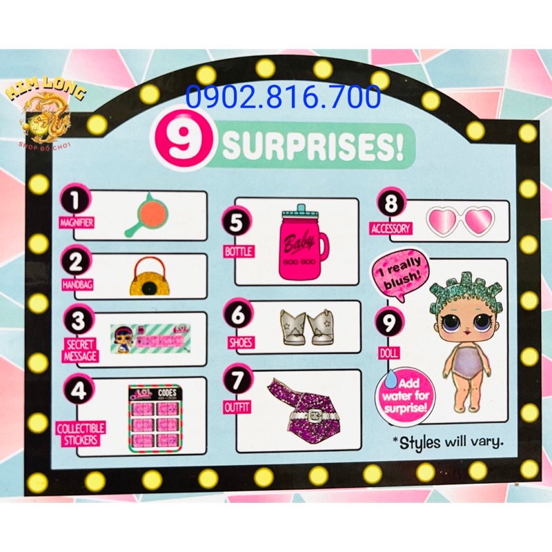 Hộp đồ chơi 6 quả trứng bất ngờ búp bê lấp lánh LOL SURPRISES